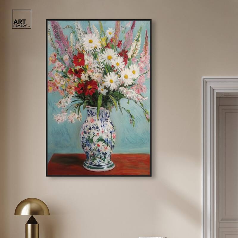 Flowers on a Table Canvas by Art Remedy