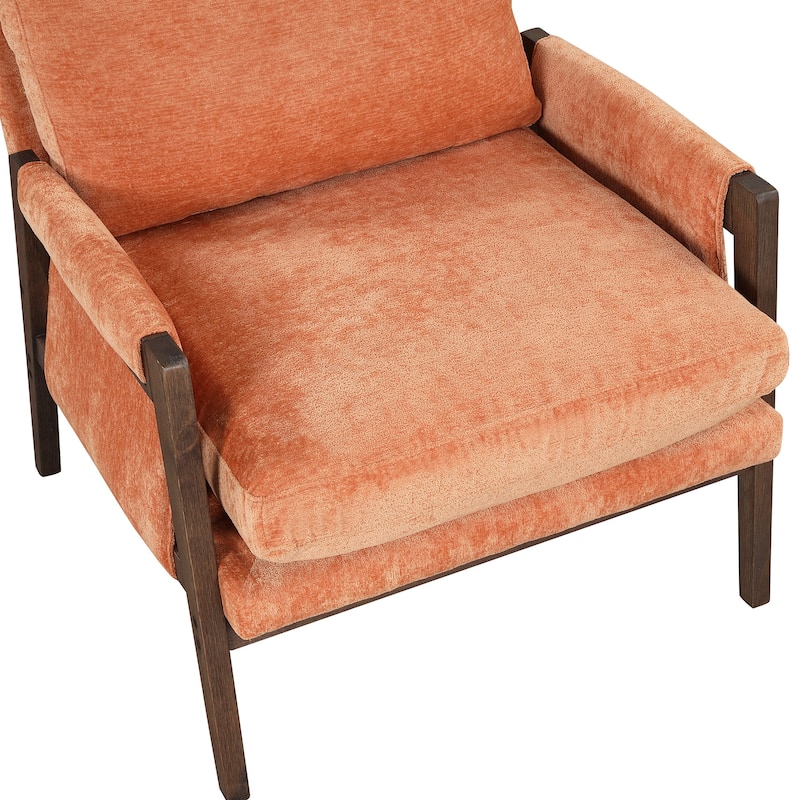 Mid-Century Velvet Accent Chair with Thick Seat Cushion for Living Room,Bedroom,Studio