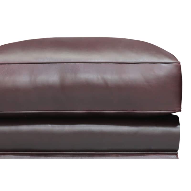 Adriana Top Grain Leather Traditional Ottoman Footstool