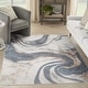 preview thumbnail 3 of 22, Nourison Astra Machine Washable Indoor only Abstract Area Rug Ivory/Blue - 4' x 6'