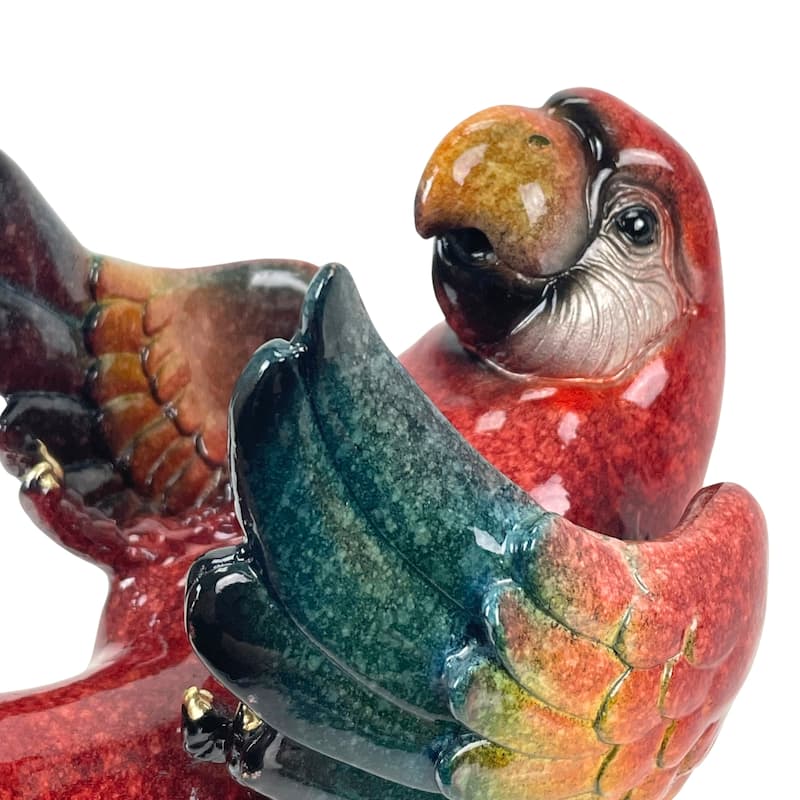 Vibrant Parrot Wine Bottle Holder Tropical Decor For Home 6.25 - 6.25 X 9.25 X 5.5 inches