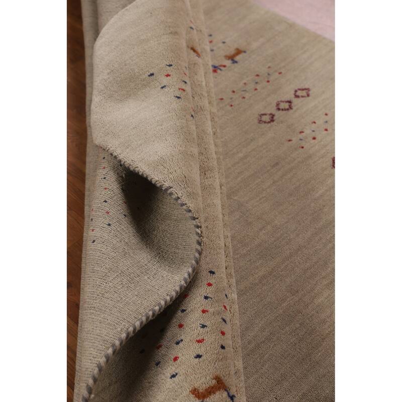 Little Animals Gabbeh Indian Area Rug Handmade Wool Carpet - 6'7"x 9'8"