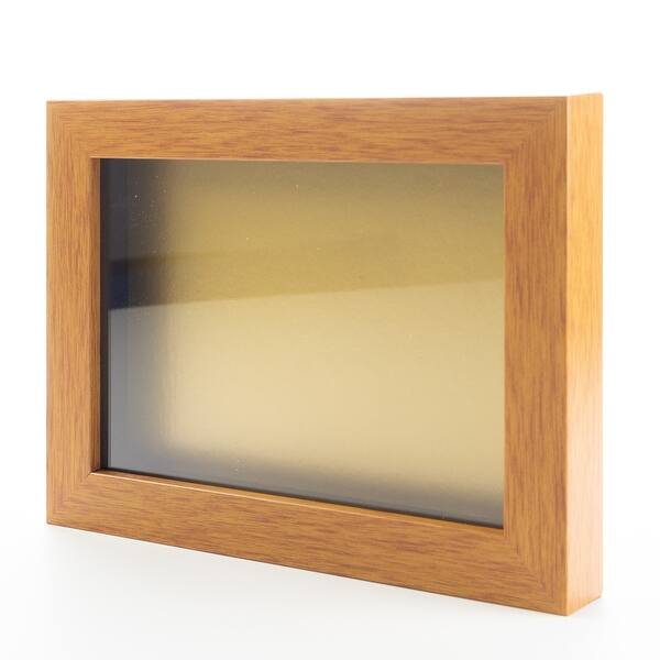 Honey Pecan 24x36 Wood Shadow Box with Gold AcidFree Backing With 5/