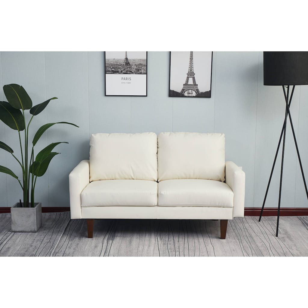 Faux leather 58'' Square Arm Loveseat