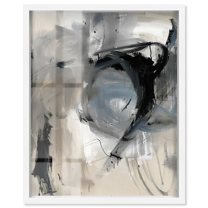 Scribbled Energy II Shadowbox by Art Remedy - White - 30" x 36"