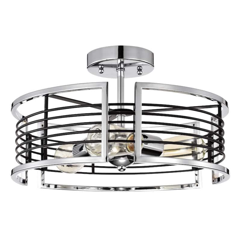 3-light Chrome Semi-Flush Mount