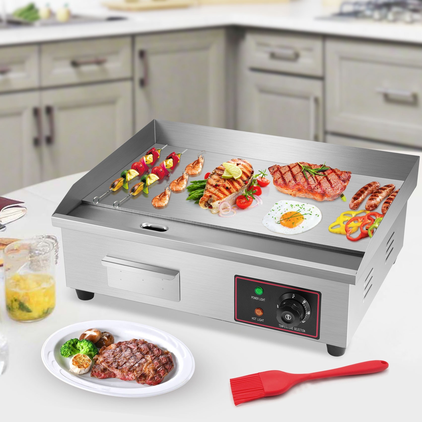 1500W Commercial Griddle 14 Electric Griddles Grill Commercial