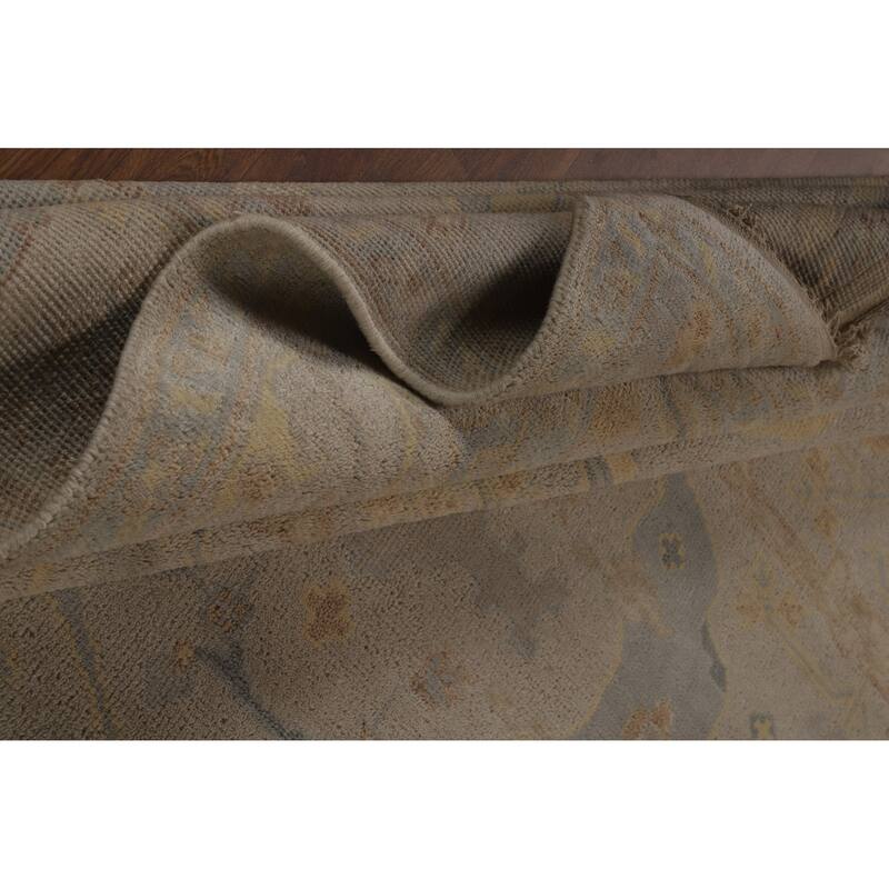 Earth Tone Camel Oushak Indian Area Rug Handmade Wool Carpet - 8'0" x 9'10"