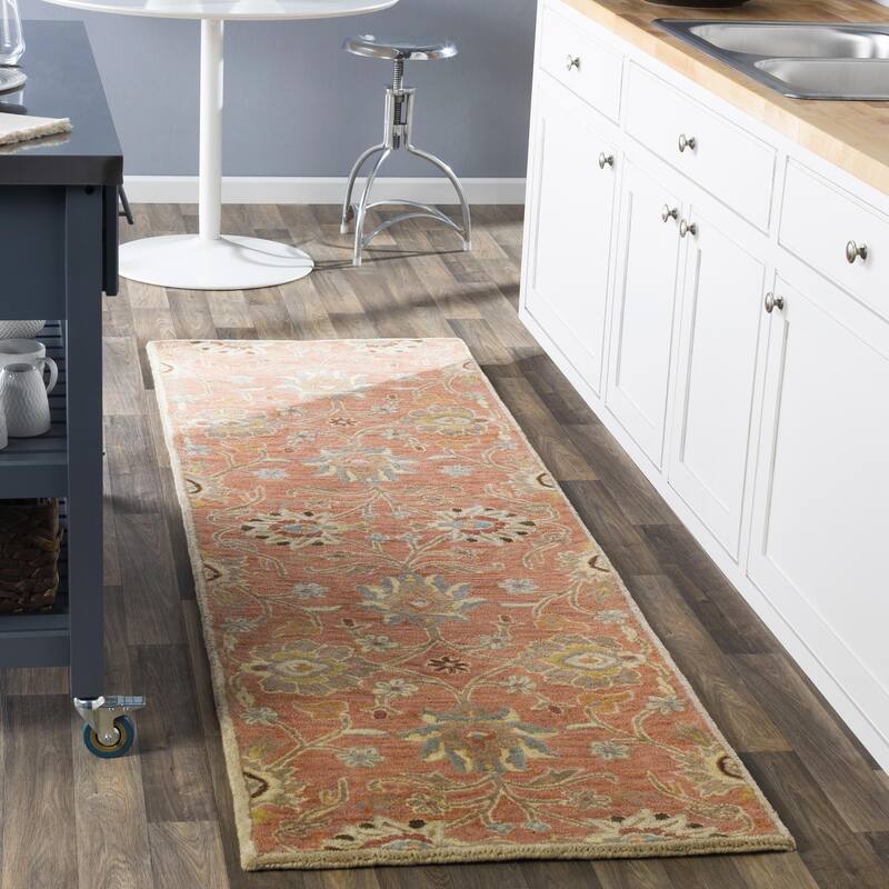 Livabliss Caesar Updated Traditional Paisley Hand Tufted Area Rug. - Orange - 3' x 12'