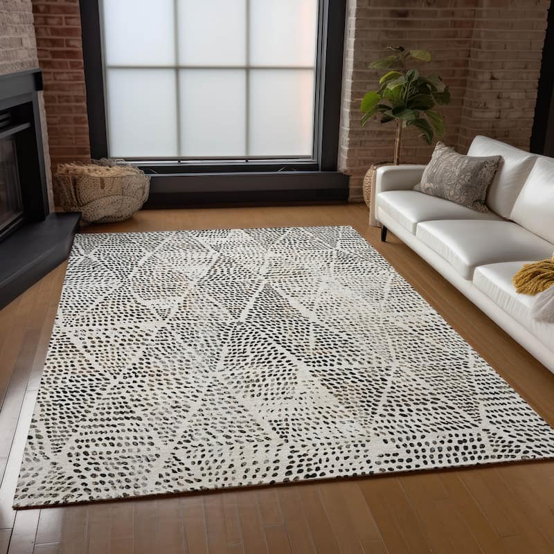 Machine Washable Indoor/ Outdoor Chantille Modern Diamonds Rug
