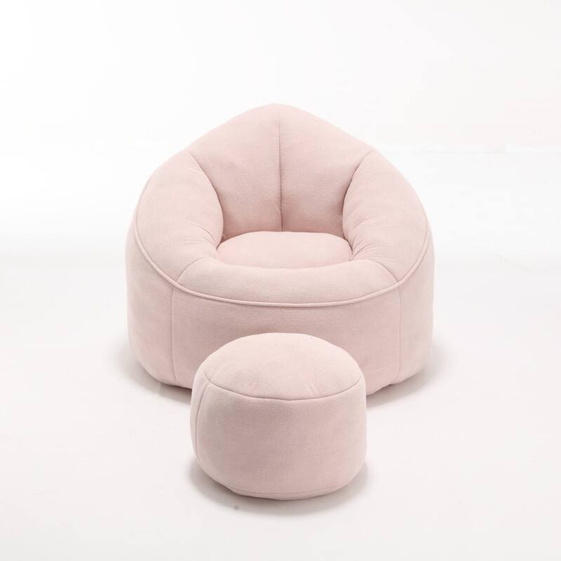Compressed Foam Bean Bag Chair with Footrest - Plush Lounger for Modern Living Spaces