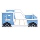 preview thumbnail 7 of 6, Blue Twin Size Pine Wood Car-Shaped Platform Bed with Doors, Windows, and Decorative Wheels