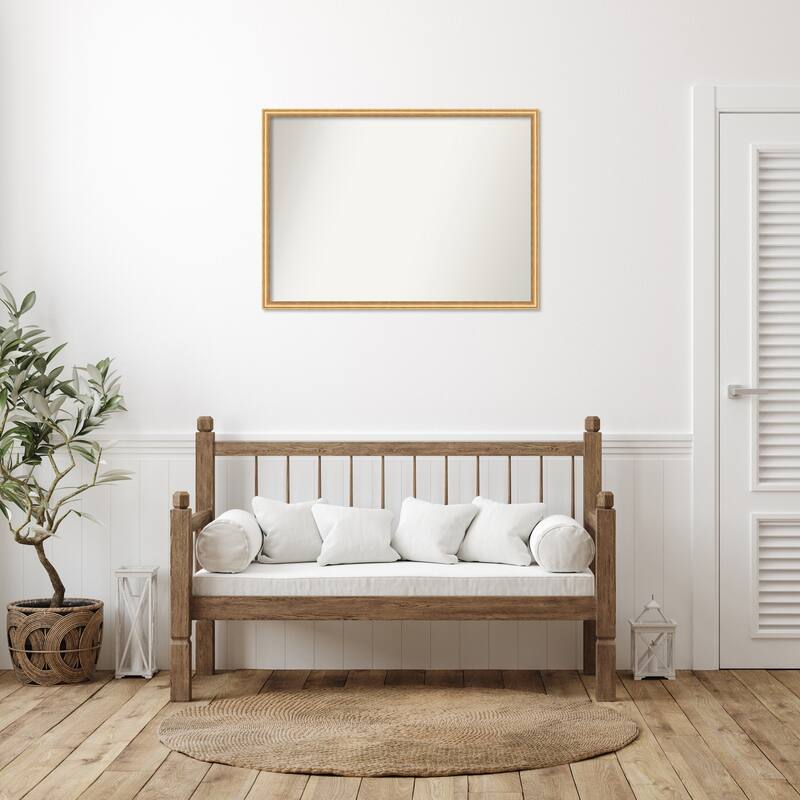 Salon Scoop Non-Beveled Wood Framed Wall Mirror