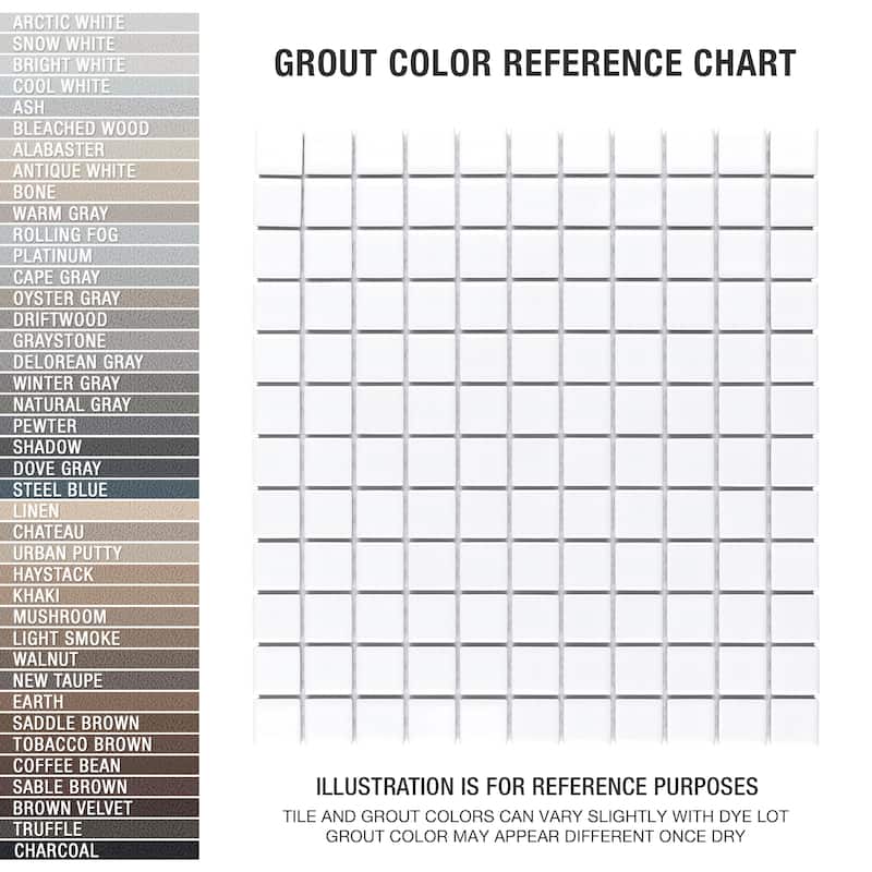 Merola Tile Metro 1" Square Glossy White 10-3/4" x 11-3/4" Porcelain Mosaic Floor and Wall Tile