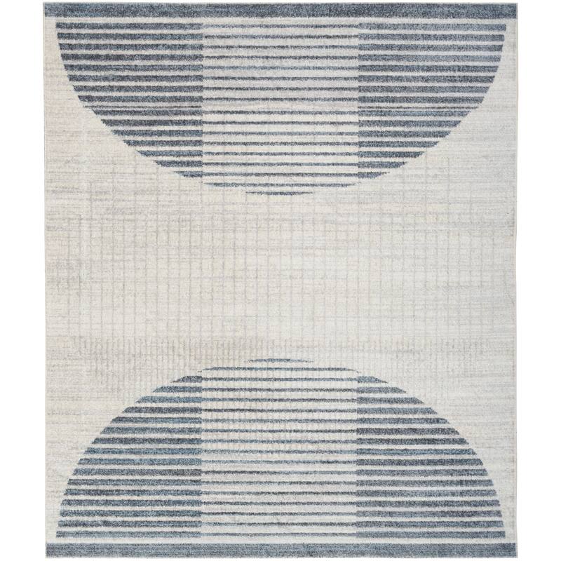Nourison Astra Machine Washable Indoor Only Graphic Area Rug - 7' 10" x 10' - Ivory/Blue - Rectangle