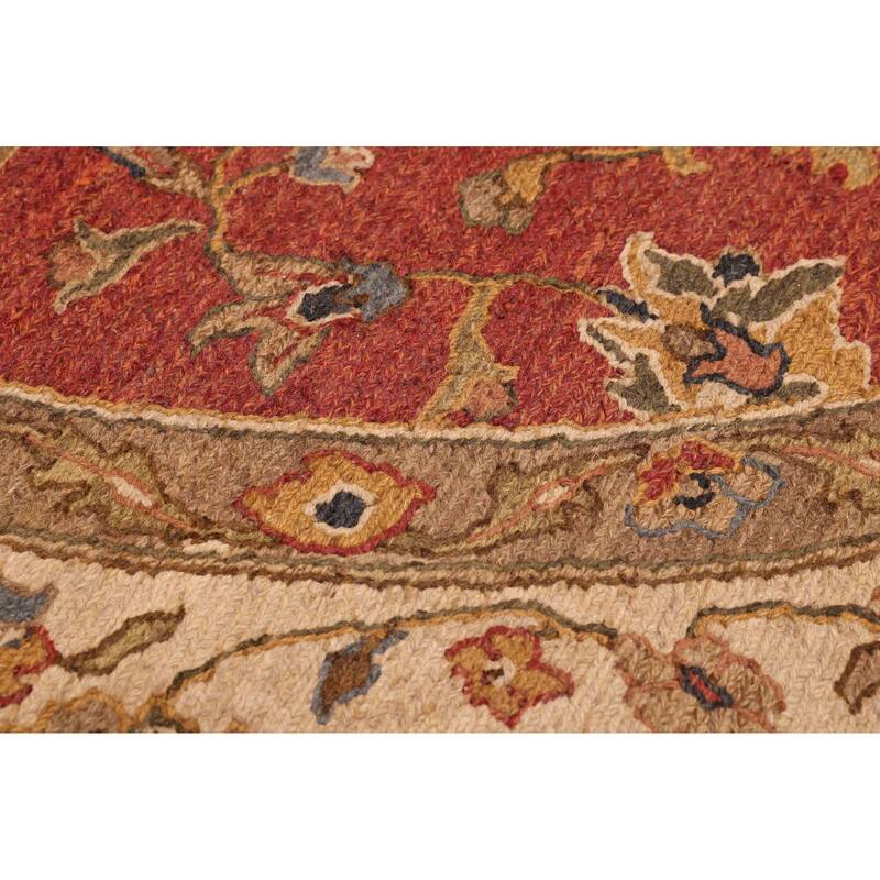 ECARPETGALLERY Flat-Weave Lahor Finest Red Wool Tapestry Kilim - 8'0 x 8'0