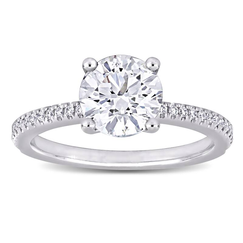 Miadora 1 1/5ct to 2 5/8ct TDW Certified Diamond Solitaire Engagement Ring in 14k White Gold
