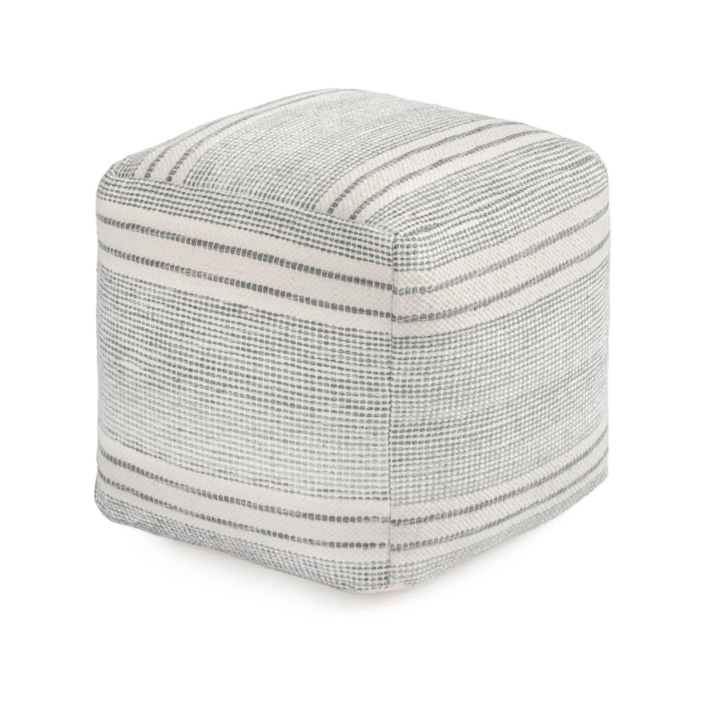 Jani 16-Inch Ottoman Pouf - Handcrafted Handmade Ottoman for Seating, Footrest, Home Decor for Living Room, Bedroom