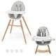 preview thumbnail 2 of 25, Costway Baby High Chair Wooden Feeding Chair with 4-Gear Tray &
