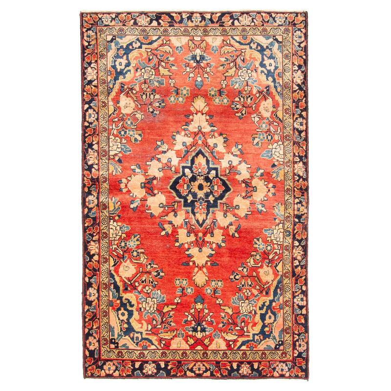 ECARPETGALLERY Hand-knotted Andelz Red Wool Rug - 4'0 x 6'7