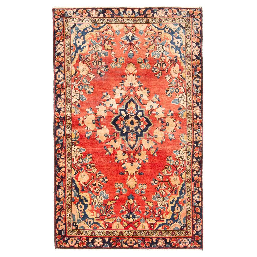ECARPETGALLERY Hand-knotted Andelz Red Wool Rug - 4'0 x 6'7