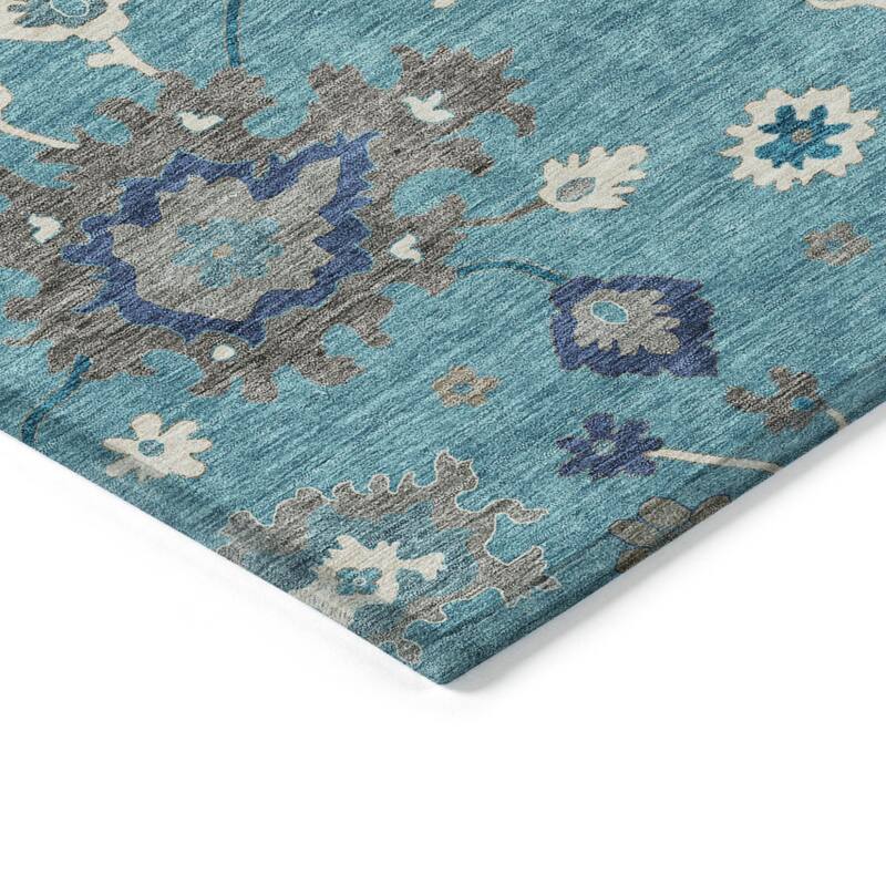 HomeRoots Floral Traditional Rectangle Outdoor Rug
