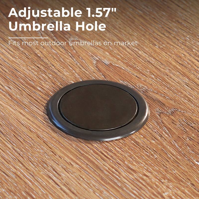 MAISON ARTS 37" Outdoor Dining Table with Umbrella Hole - 37*37