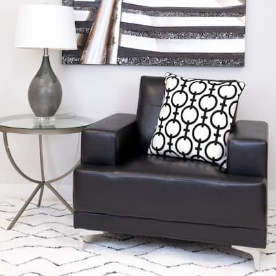 Geometric Square Cotton Throw Pillow - 20" - Black and White