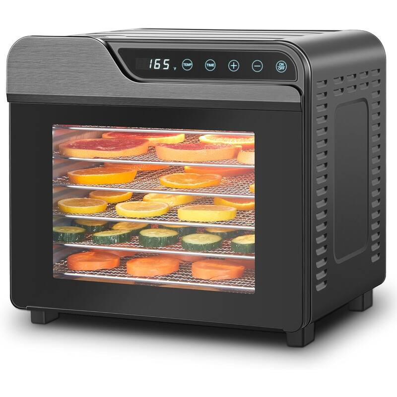 Food Dehydrator 8-Tray Stainless Steel Jerky Dehydrator 625W Food Dryer with Adjustable Timer Temperature 165°F dehydrators - Black