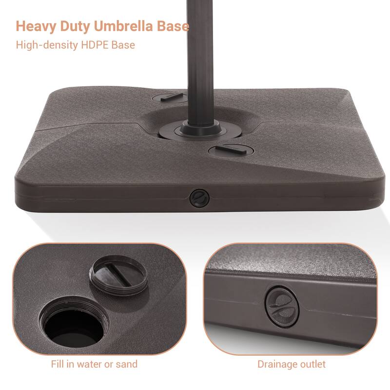 LIVOOSUN 11ft Patio Offset Umbrella Cantilever Umbrella with Base