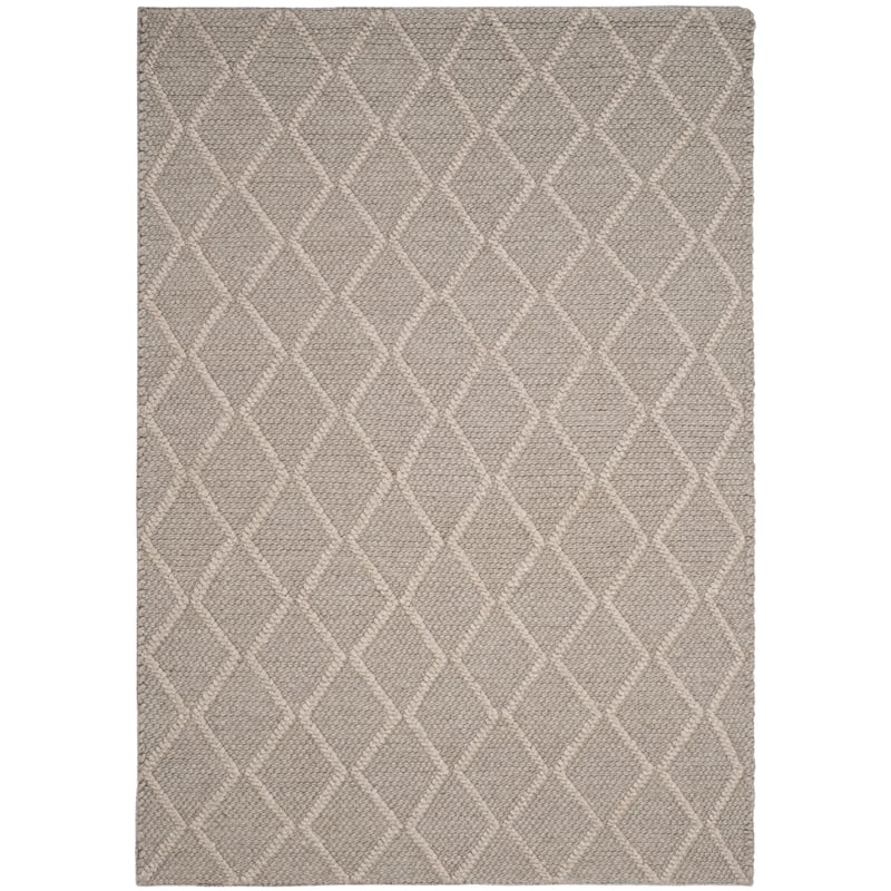 SAFAVIEH Handmade Natura Qiong Wool/ Viscose Trellis Rug - 4' x 6' - Grey - Rectangle