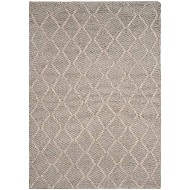 SAFAVIEH Handmade Natura Qiong Wool/ Viscose Trellis Rug - 5' x 8' - Grey