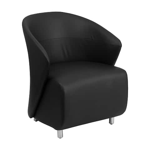 Offex Black Leather Reception Chair [OF-ZB-1-GG] - Not Available