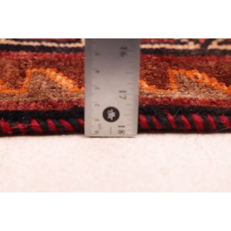 ECARPETGALLERY Hand-knotted Melis Vintage Dark Red Wool Rug - 6'3 x 7'10