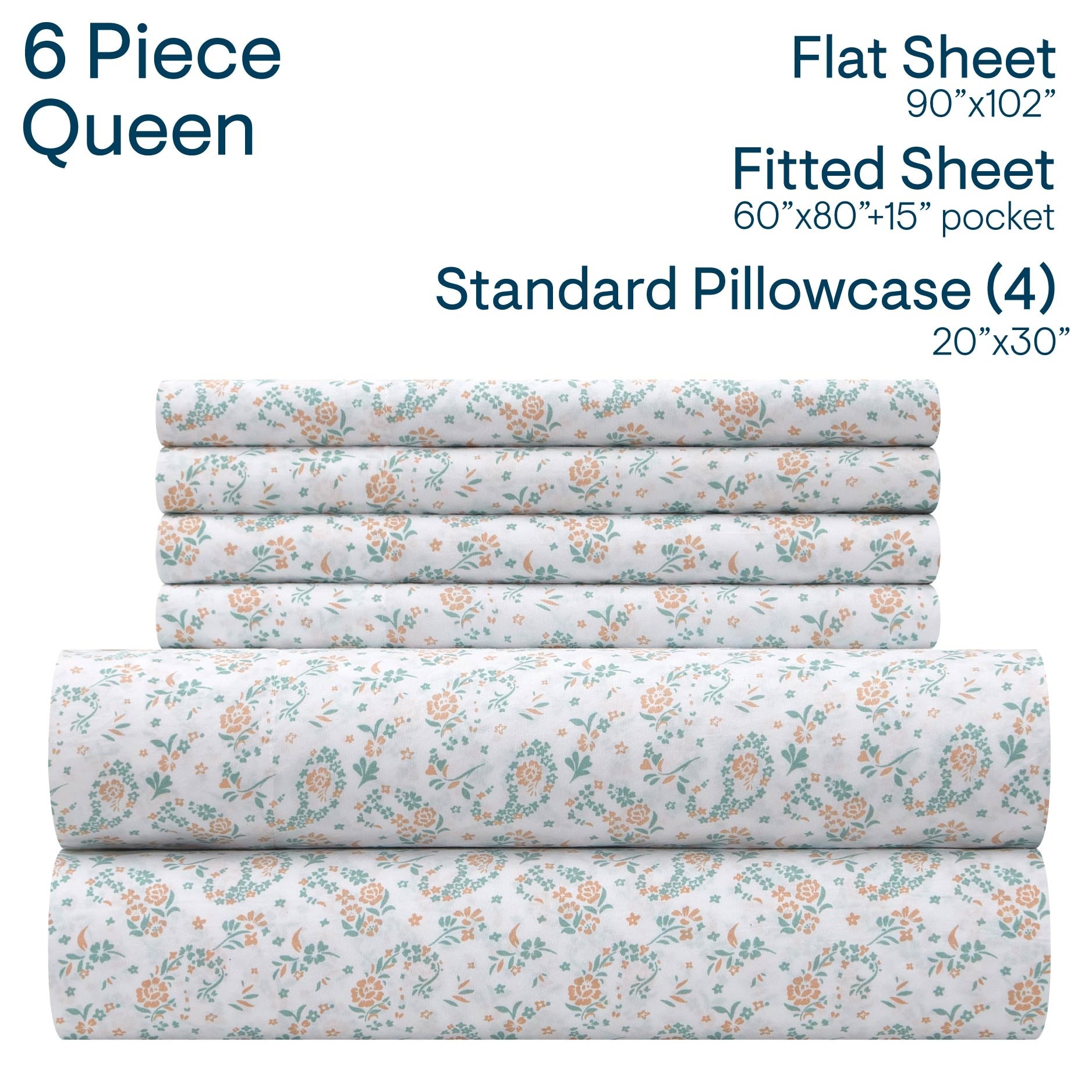 Aeropostale Premium All Season Microfiber Paisley Sage and Blush Sheet Set