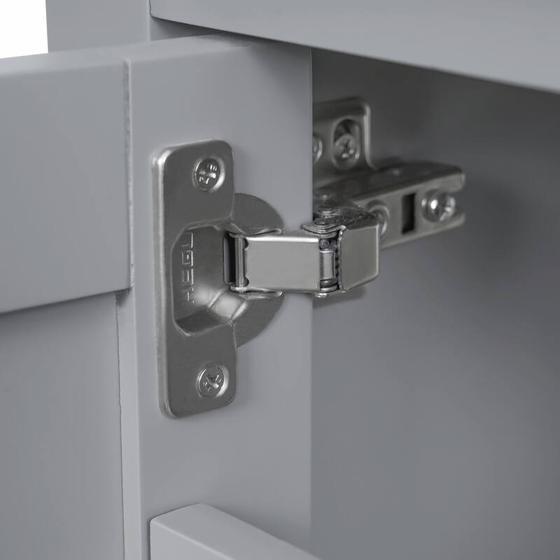 30" Bathroom Vanity - Solid Wood Frame, Single Sink, 2 Soft-Close Doors, Divided Drawer & Dual Storage Shelves
