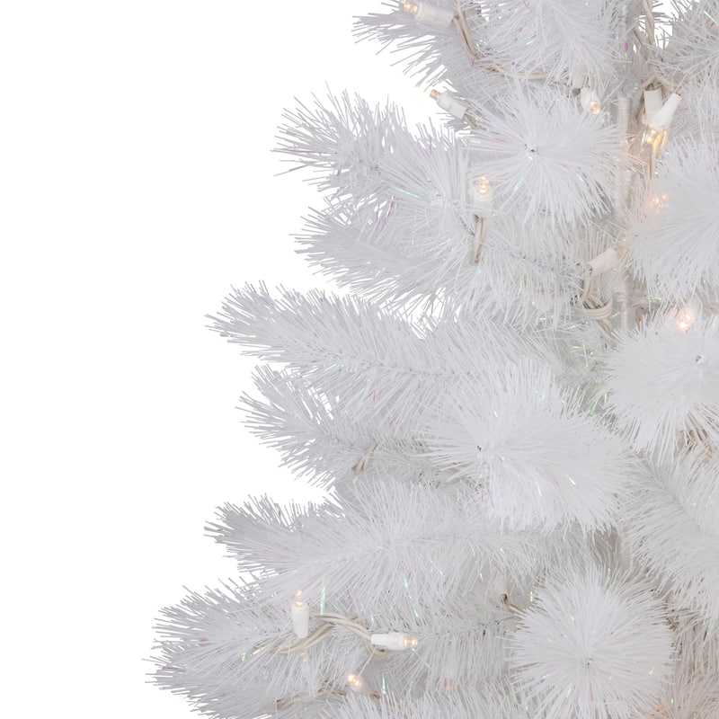 Pre-Lit White Alaskan Pine Artificial Christmas Tree Warm White LED Lights