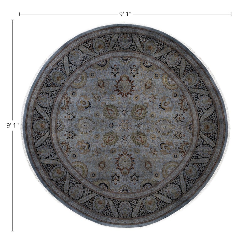 Overdyed One-of-a-Kind Hand-Knotted Area Rug - Gray - 9' 1" x 9' 1"