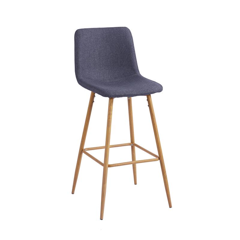 Porthos Home Eila Bar Stools Set of 2, Fabric Upholstery, Metal Legs