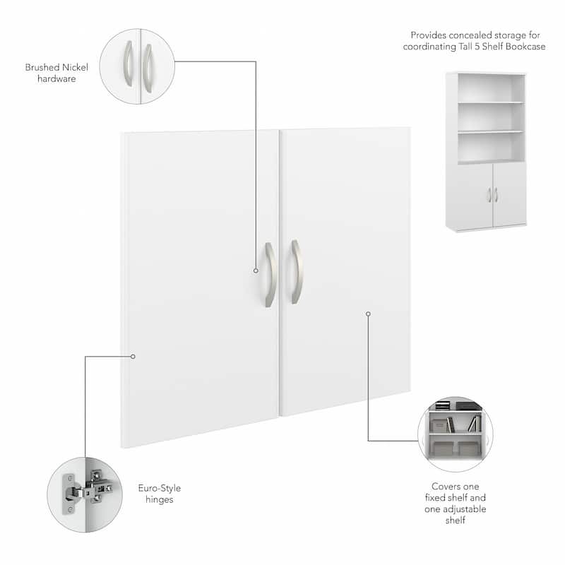 Hybrid Tall 5 Shelf Bookcase with Doors by Bush Business Furniture