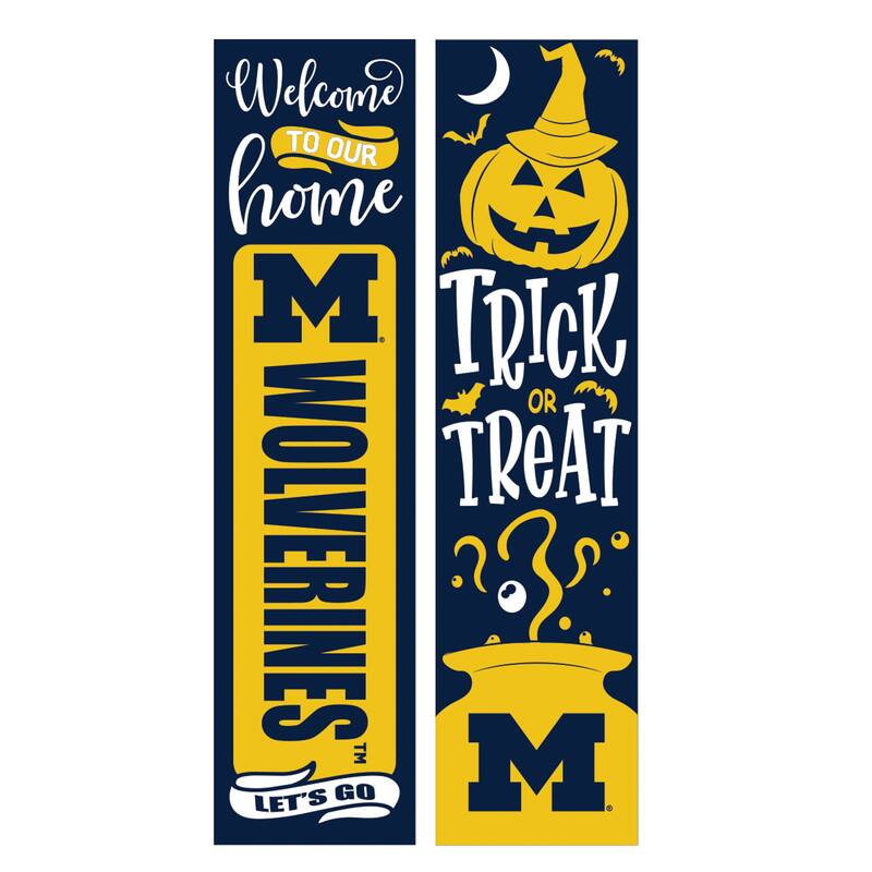 47" Double Sided Seasonal Porch Leaner, University Of Michigan - 47" x 11.25"