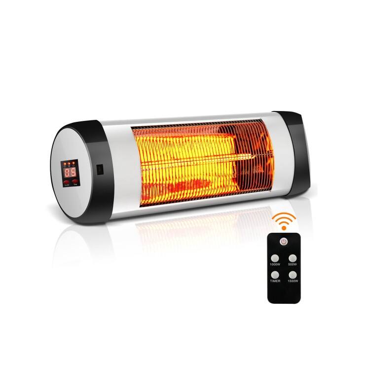 1500W Wall-Mounted Electric Heater Patio Infrared Heater with Remote Control - 26'' x 4'' x 8'' (L x W x H)