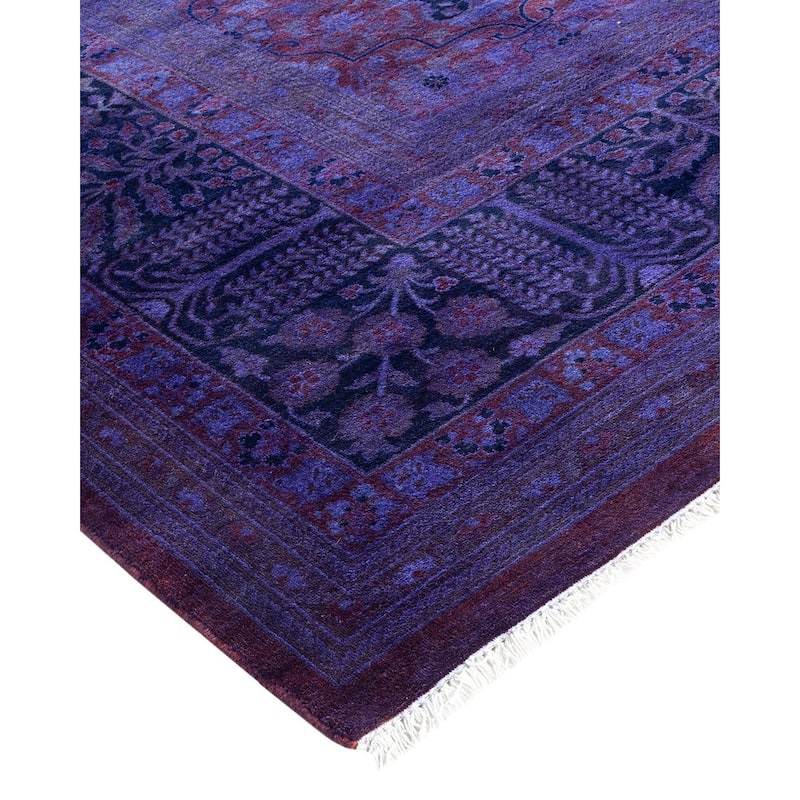 Overton Handknotted Wool Vintage Inspired Contemporary Overdyed Orange Area Rug - 13' 8" x 9' 2"