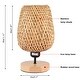 preview thumbnail 7 of 7, European Style Rubber Wood Table Lamp Woven Hotel Bedside Table Lamp