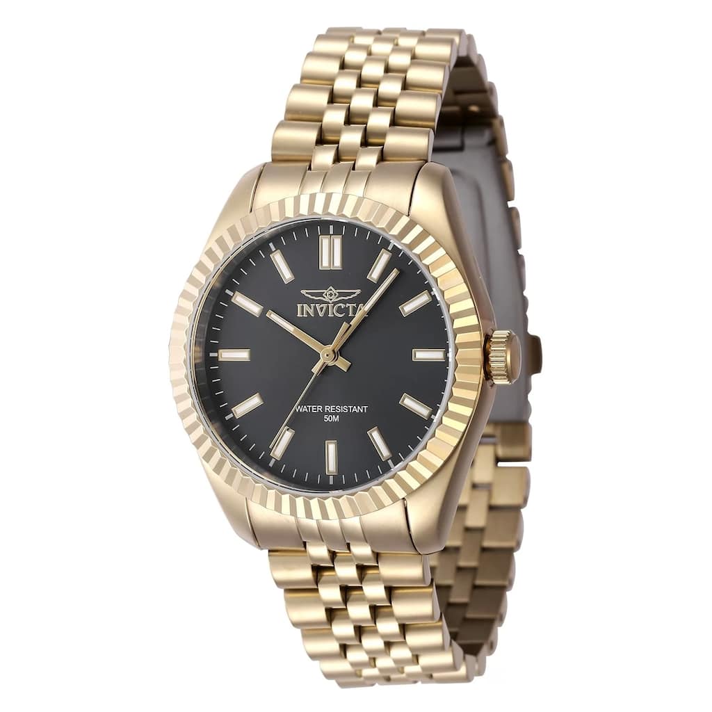 Invicta Women's 47504 Specialty Quartz 3 Hand Black Dial Watch