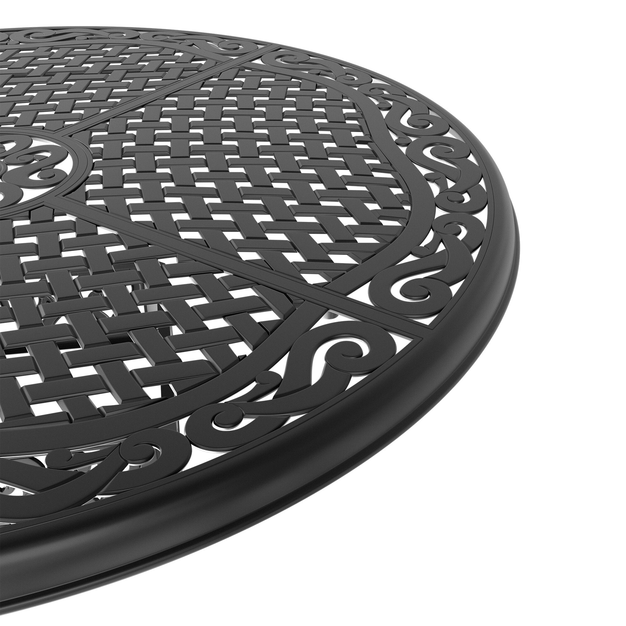 7-Piece Set Of All-Weather Cast Aluminum Dining Furniture Set With Black Frame