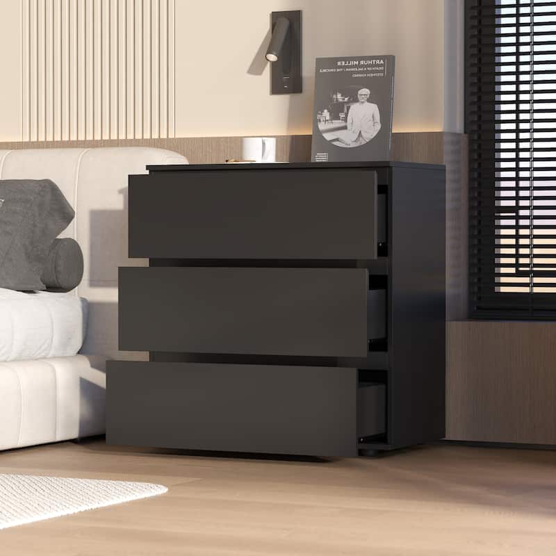3 Drawer 32.3"H x 30.3" W Nightstand Chest Cabinet Dresser Bedroom Storage