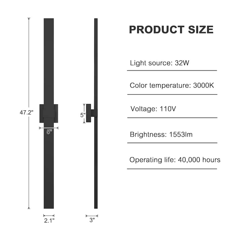 1-Light Black/White Aluminum LED Outdoor Wall Sconce