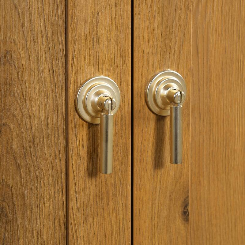 30-Inch Walnut Bathroom Vanity with Seashell Resin Sink, Flip-Up Storage & Soft-Close Doors