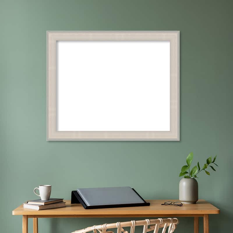 Amanti Art Cottage White Silver Framed Dry Erase Magnetic Board